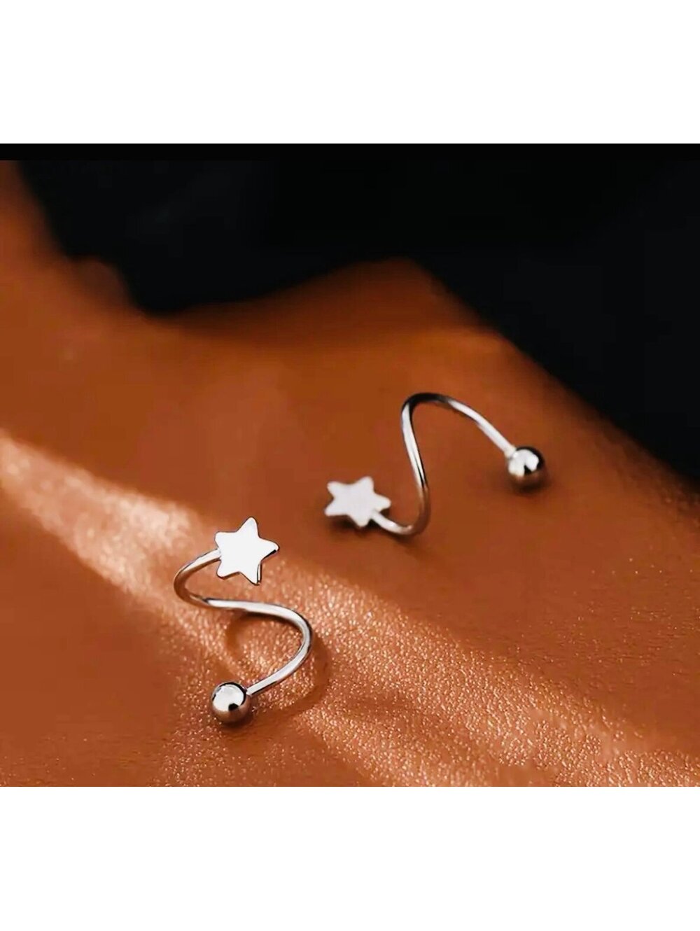 New - Elegant And Durable Stainless Steel - Star Crawler Stud Earrings